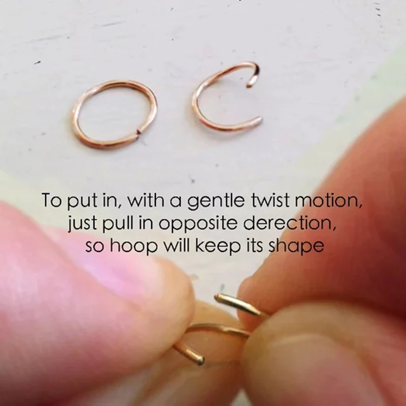 14K Gold Filled Forward Helix Hoop Tiny Nose Ring 925 Silver Faux Nose Ring Piercing Jewelry Handmade Tiny Septum Hoop nose piercings