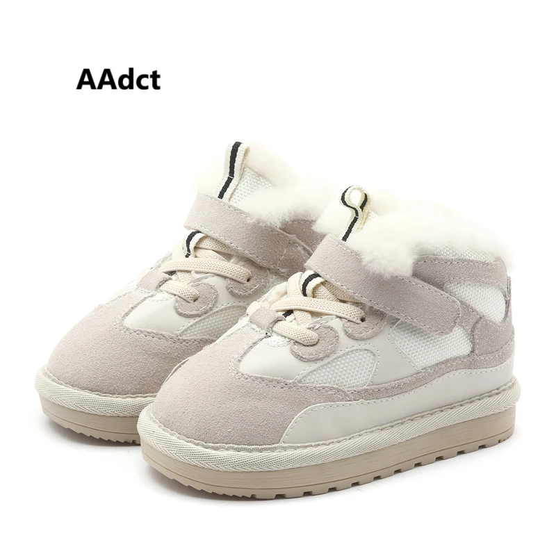 

AAdct winter 2018 toddler baby boots cotton fur warm new little kids snow boots for girls boys Brand High-quality