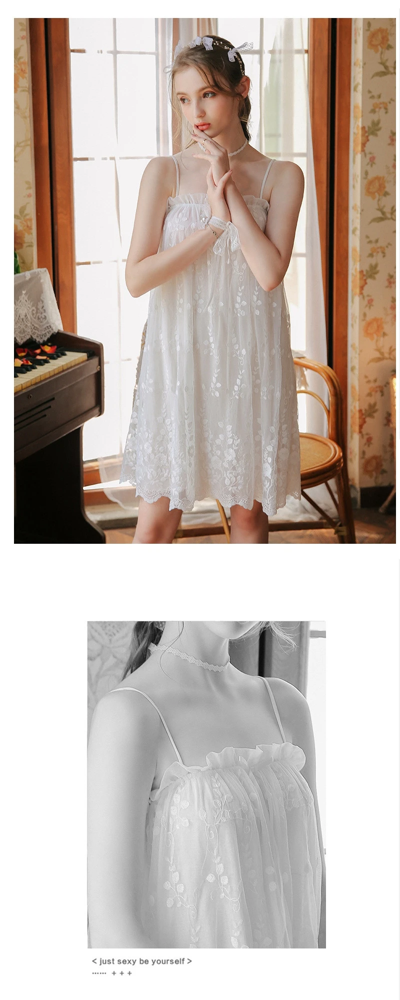 JULY'S SONG принцесса ночная рубашка невесты пижамы женская ночная рубашка из модала Дворцовый стиль милые девушки весна лето