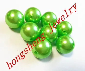 

Newest 20MM 110pcs/lot lime green color Chunky Acrylic pearl Beads,Colorful Chunky Beads for Necklace Jewelry #88