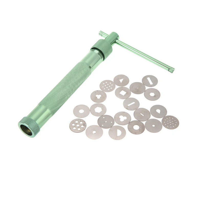 

1set Green Clay Extruders Sculpture Clay Sugar Paste Extruder Fondant Cake Sculpture Polymer Kitchen Tools