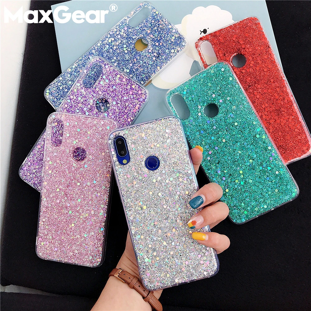 Luxury Silicone Bling Glitter Crystal Sequins Phone Case For Xiaomi Redmi 5 6 Pro Note 5 6 7 Pro Cover For Xiaomi Mi 8 9 SE Lite iphone se wallet case