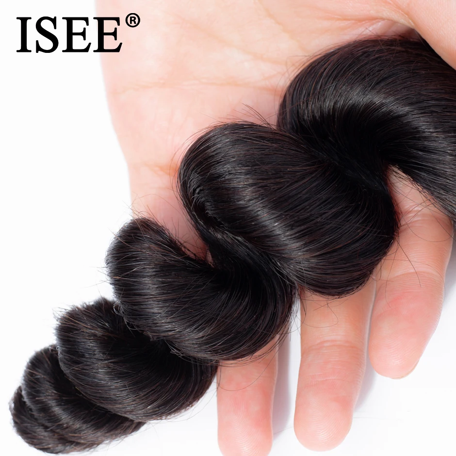 ISEE HAIR Brazilian Loose Wave Hair Extension 3 Bundles Human Hair Bundles 100% Remy Hair Weave Bundles Nature Color ISEE HAIR Brazilian Loose Wave Hair Extension 3 Bundles Human Hair Bundles 100% Remy Hair Weave Bundles Nature Color