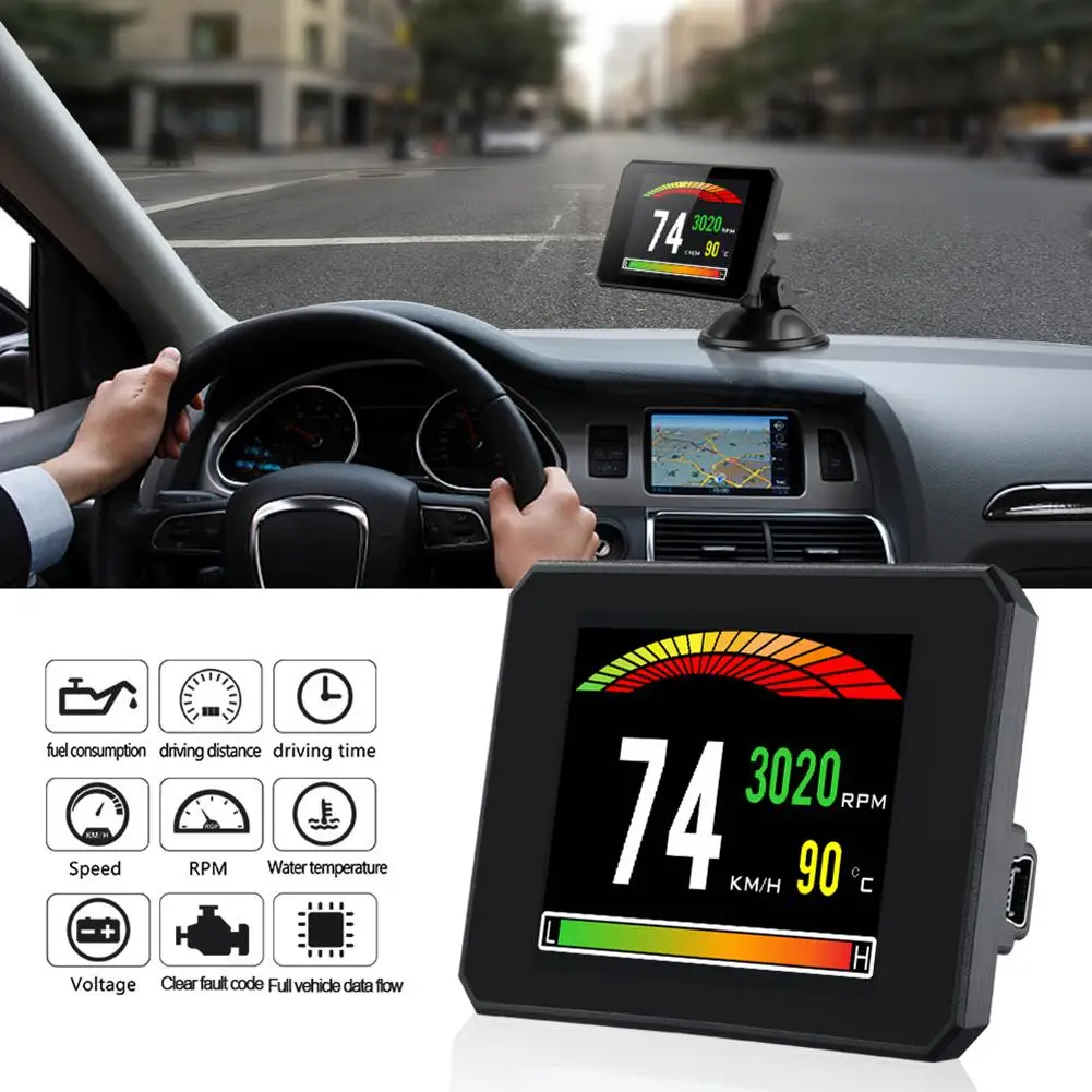 Автомобильный дисплей, цифровой автомобильный проектор скорости, бортовой компьютер, OBD2 ELM327, измеритель скорости на лобовое стекло, автомобильный диагностический проектор