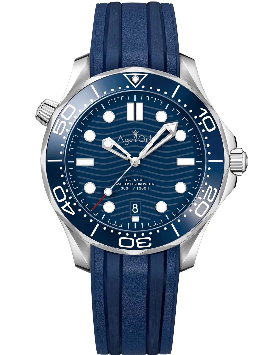 

Luxury Brand New Men Automatic Mechanical Watch Silver Black Blue Grey Rubber James Bond 007 Ceramic Crystal Sapphire Limited