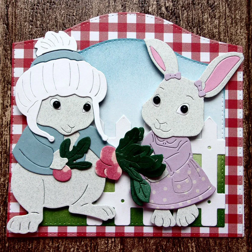 

Sweet Rabbit Metal Cutting Dies Stencils For Scrapbooking Cards Crafts DIY New