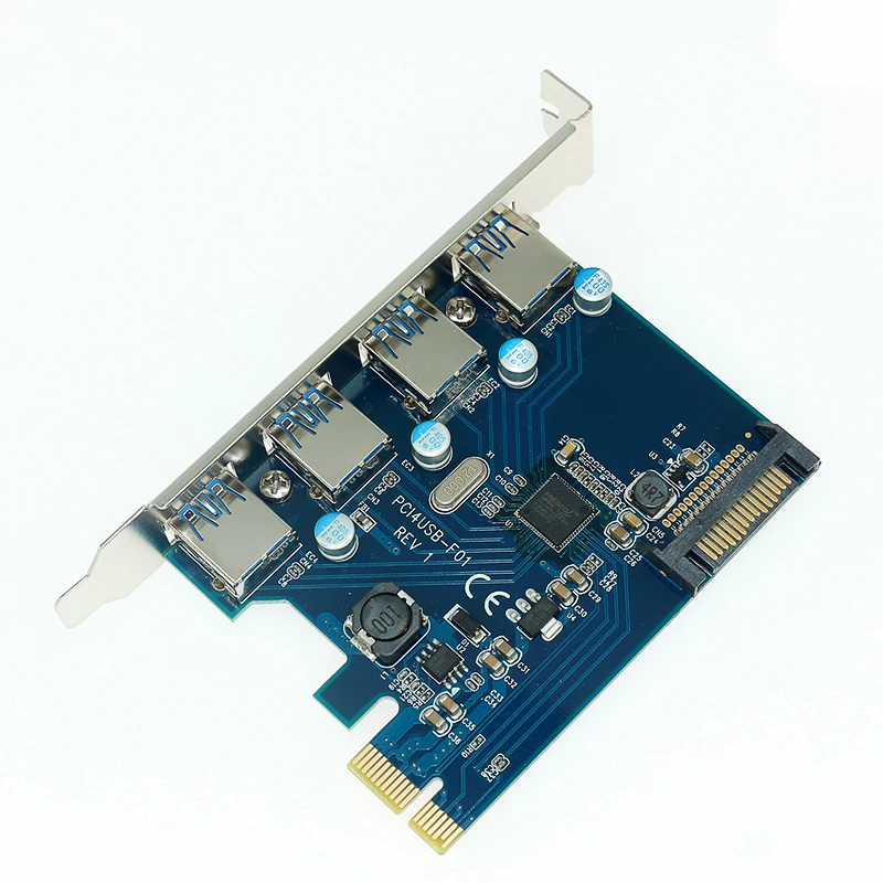 USB 3,0 PCI express карты расширения 4-портовый PCI-E для USB3.0 компьютер карты расширения PCIe USB адаптер чип Fresco FL1100 для win 10