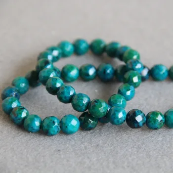 

Accessory Crafts Part 8mm Semi Finished Stone Balls Gifts Chalcedony Azurite Chrysocolla Beads Faceted DIY Jewelry Making 15inch