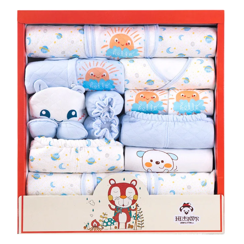 

Baby Boy clothes cartoon baby clothing set little sun style baby girl clothes include hat bib gloves romper pant coat underwear