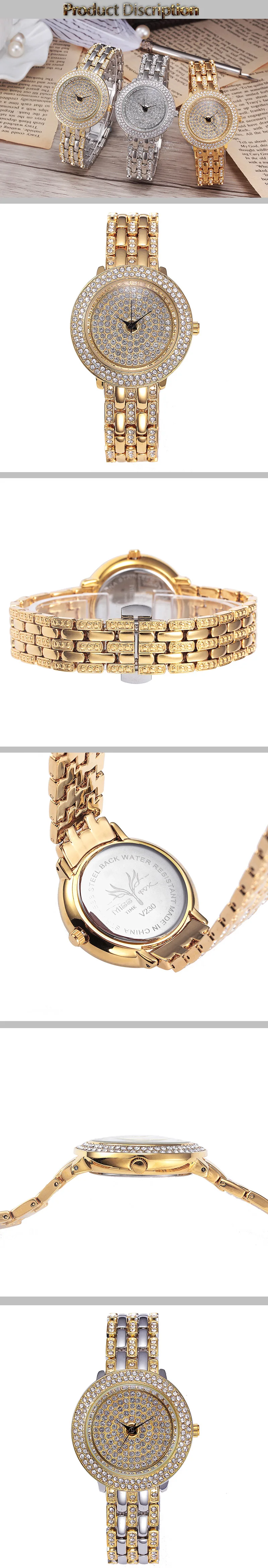 MISSFOX Miss Fox Gold Watches Women Rhinestone Quartz Black Analog Watch Female Stainless Steel Gifts for Girls Bayan Kol Saati (3)