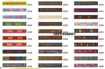 

Free shipping 8-10mm good quality nation style single face dyed yarn geometry embroidery ribbon,fashion and folk,XERY0826K