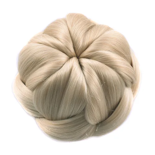 Gres жаропрочные волокна блонд/черный/коричневый для женщин синтетические волосы булочка клип в Плетеный цветок как Chignons для невесты/вечерние - Цвет: 1003
