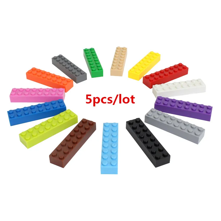 

5pcs/lot 2*8 DIY Building Block Thick Bricks Compatible with Legoe Educational Toy Multicolor Gift for Children