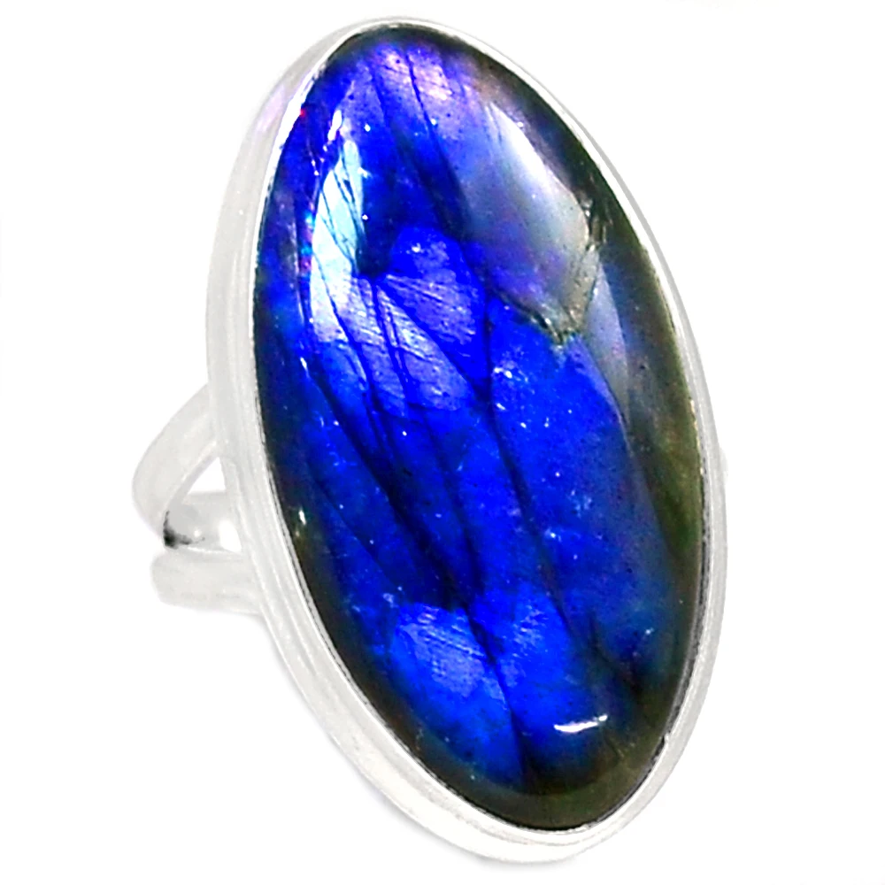 

Genuine Blue Fire Labradorite Ring 925 Sterling Silver Jewelry, Size : 6.5, AR2628