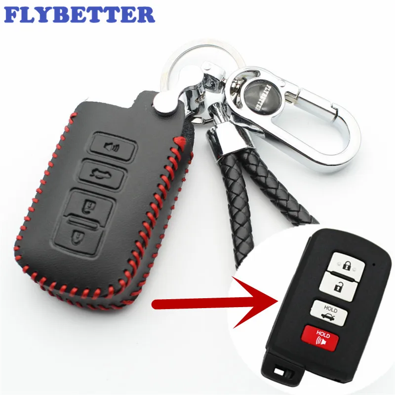 Смарт чехол FLYBETTER из натуральной кожи с 4 кнопками для Toyota Prado/Camry/Corolla/Avalon/Rav4
