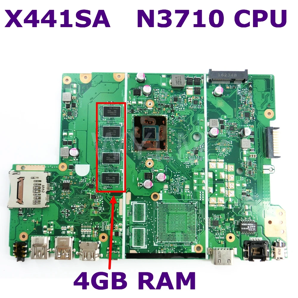 X441SA MAIN_BD._4G/N3710/AS N3710 Процессор 4 Гб Оперативная память 90NB0CC0-R00040 REV 2 1 Материнская