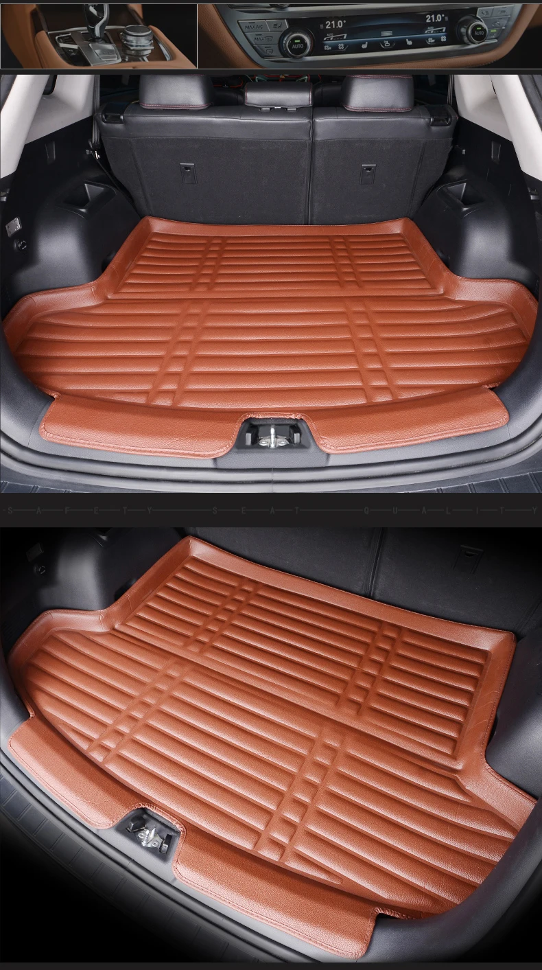 Lsrtw2017 волоконно-кожаный коврик для багажника автомобиля для hyundai Santa Fe 2013 грузового лайнера салонные аксессуары