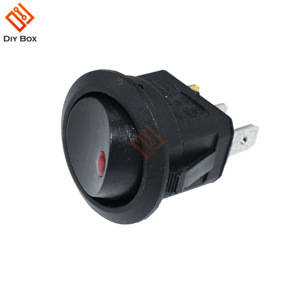 

10PCS AC 125V/250V 3 Pins Car Round Dot Red LED Light Rocker Toggle Switch