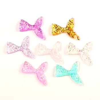 

LF 20Pcs Mixed Resin Mermaid Fish Tail Decoration Crafts Flatback Cabochon Kawaii DIY Embellishments For Scrapbooking Accessorie