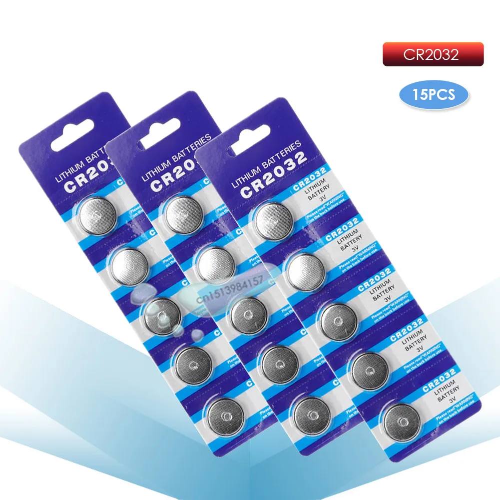 

kpay 15pcs CR2032 CR 2032 3V Li-ion Button Coin Battery ECR2032 DL2032 BR2032 remote control electronic Watch Car key MP3