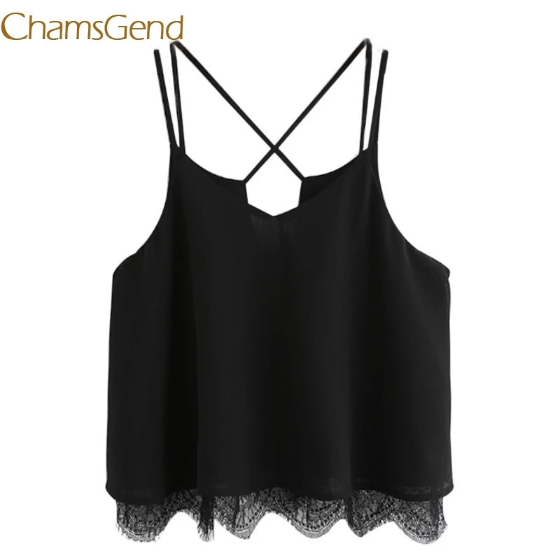 

New arrivals Summer New Women Chiffon Lace Vest Top Sleeveless Crop top Casual Tank Tops Sexy slim sleeveless vest #0612