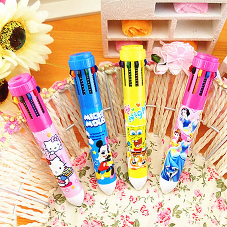 

Lovely Ten-color Ballpoint Pen Cartoon Multicolor Pen Student Writing Brush Painting Brush