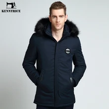 KENNTRICE зимняя куртка мужская Толстая парка с отстегивающимся капюшоном меховой воротник Длинная Куртка-ветровка мужские военные теплые мужские пальто парка