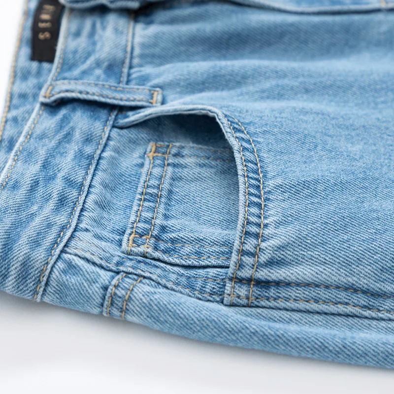 SEMIR женские широкие укороченные джинсы из 100% хлопка потертые с необработанными