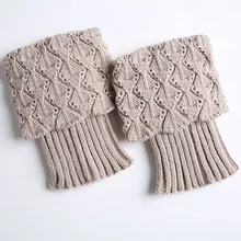 1 пара женских сапог с манжетами; гетры; Вязаные Короткие Зимние носки под сапоги; гетры