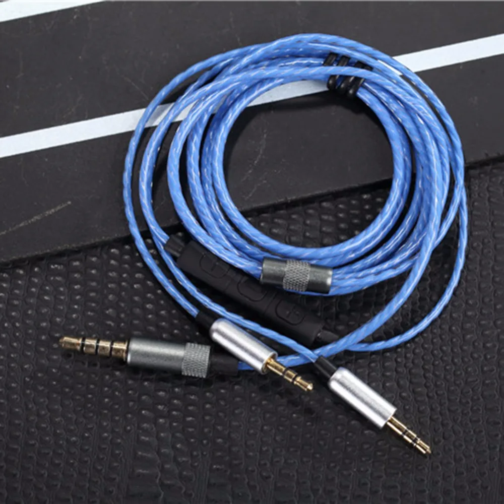 Headphone Audio Cable Nylon Flexural Replacement 1.2m Audio Cable With Mic For Sol Republic