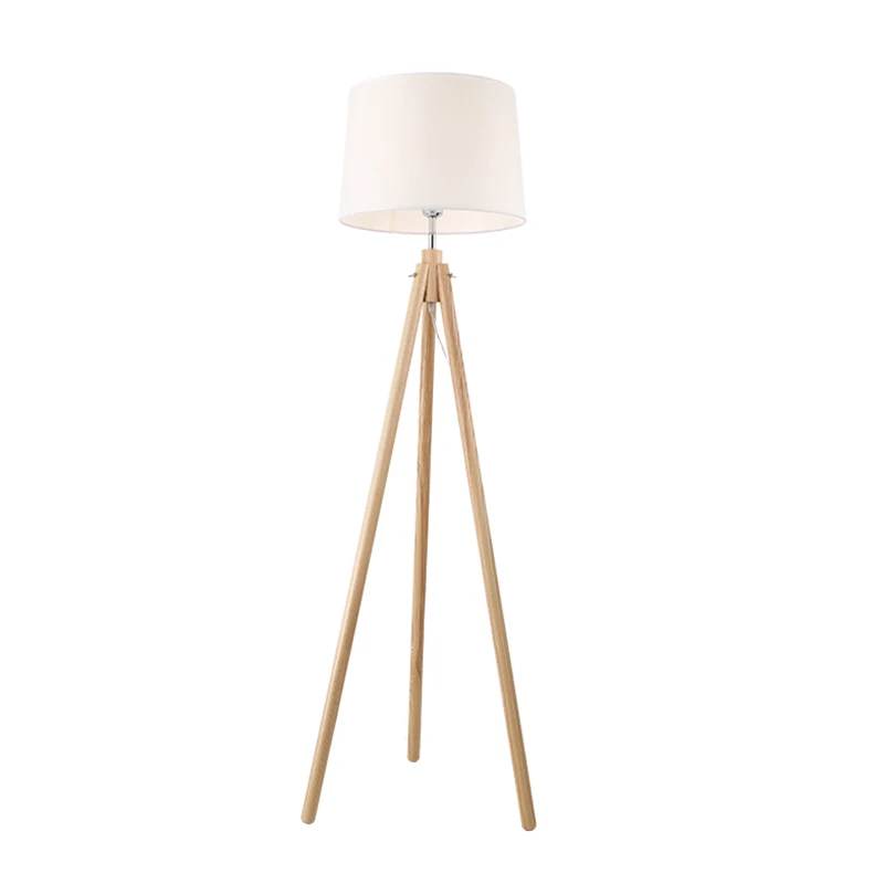 

Modern Minimalist Wood Tripod Floor Lamp simple life Fabric Shade Creative Floor Light For Living Room Study Lighting Fixture