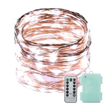 

6AA Battery Powered 6M 120LED 8 Flash Modes LED Fairy String Lights, Copper Wire Christmas Dimmable Lights + Remote Control