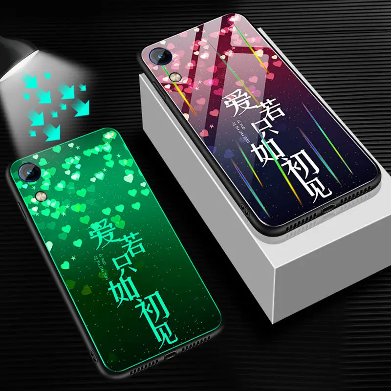 8 Светящийся чехол для телефона huawei Honor 8A, чехол, светящаяся задняя крышка из закаленного стекла для huawei Honor 8A Pro, чехол, силиконовый чехол - Цвет: 8