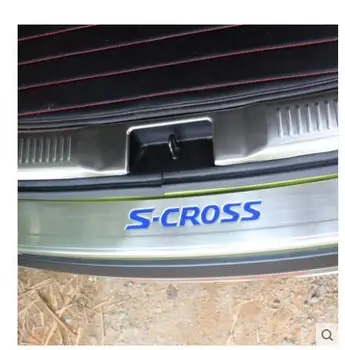 

Stainless steel inside+external fittings Rear Sill Protector Protector For Suzuki S-CROSS