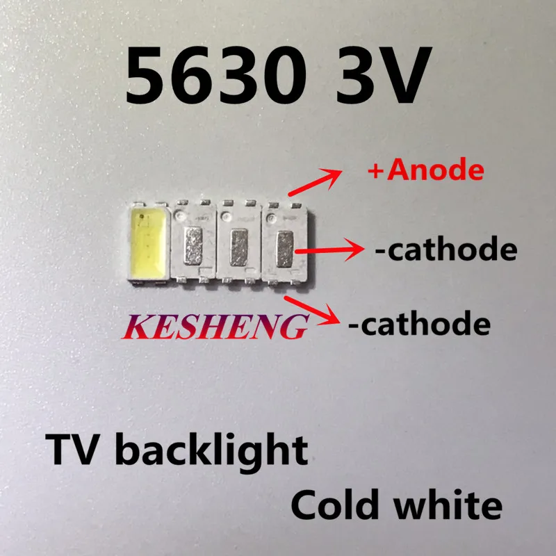 200 шт. высокая мощность SAMSUNG 5630 Светодиодный PLCC-4 супер яркая подсветка ТВ диод SMD 5630 ЖК-Телевизор с подсветкой 0,5 Вт 3 в холодный белый