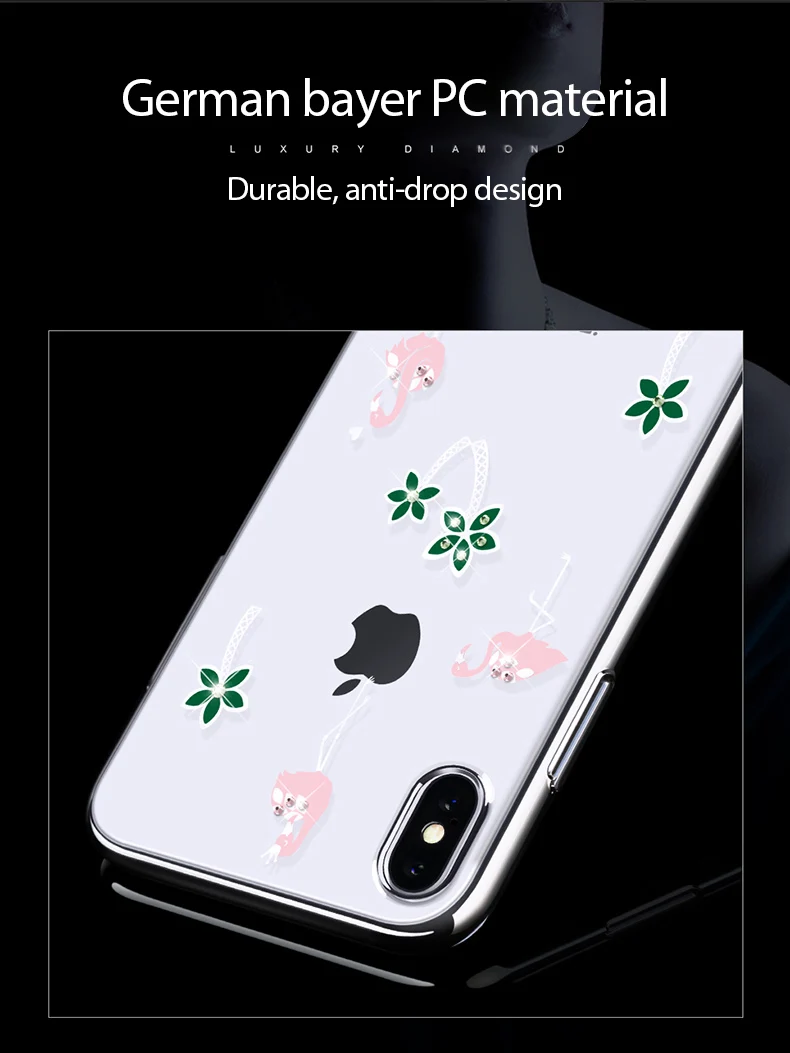 KINGXBAR for iPhone Xs Cover Cute Transparent Cover for iPhone Xs Max Case Crystals from Swarovski for Apple iPhoneXs Coque Capa (8)