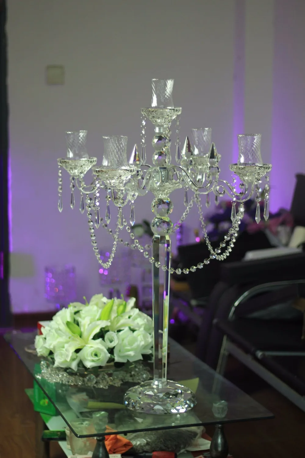 

crystal candelabra wedding centerpieces,wedding crystal candelabra 5 arms with cup
