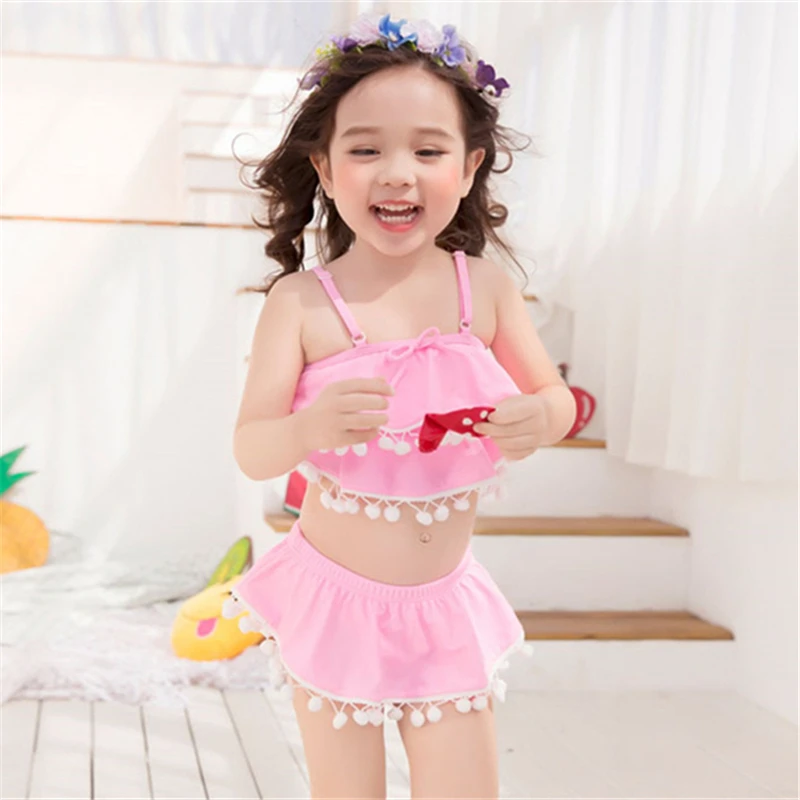 2016 Swimsuit Girl Toddler Bathing Suits Bikinis 2 Pieces Kids Swimwear