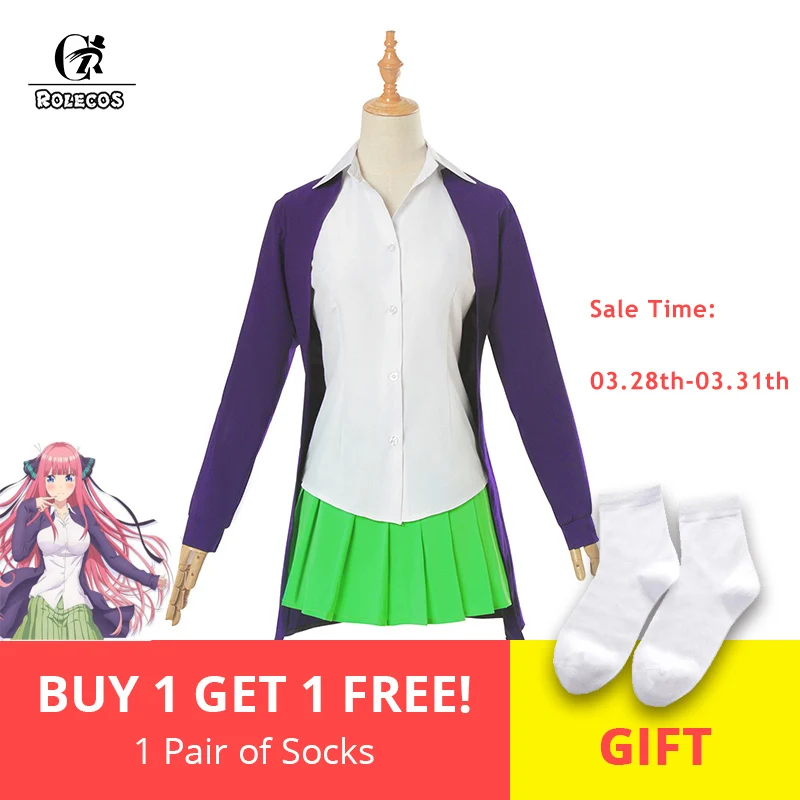 

ROLECOS Anime Gotoubun no Hanayome Cosplay Costume Ichika Nino Miku Nakano The Quintessential Quintuplets Girl School Uniform
