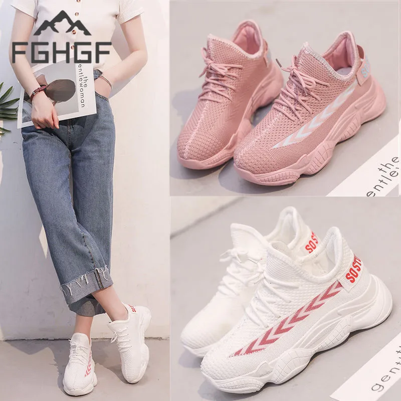 

2019 Women's Sneakers Fashion Ladies Platform Shoes Lace Up Vulcanize Shoes Female Trainers Women Casual Walking Shoes new