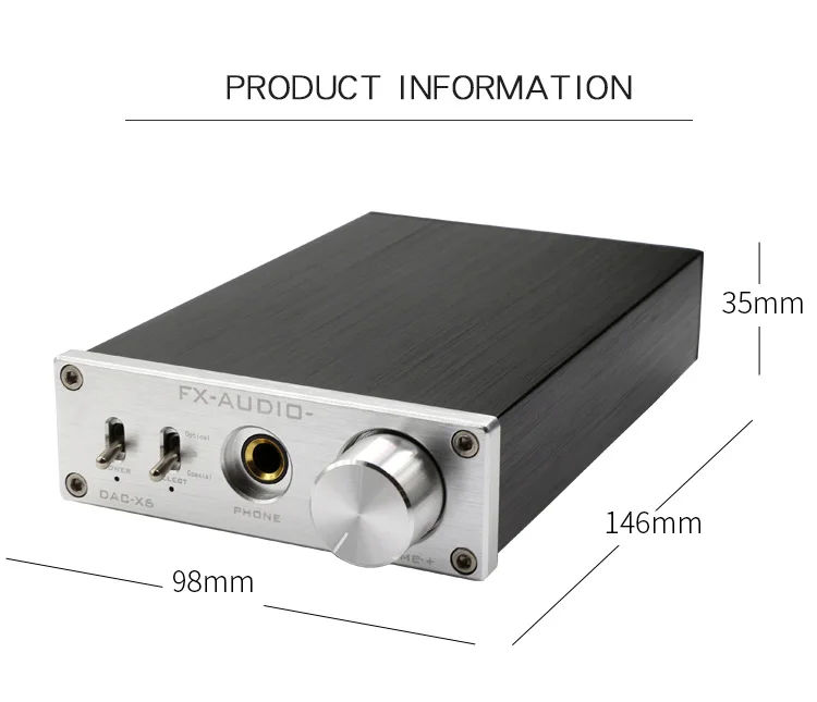 FX аудио DAC-X6 HiFi оптический/коаксиальный/USB цифровой аудио усилитель DAC декодер