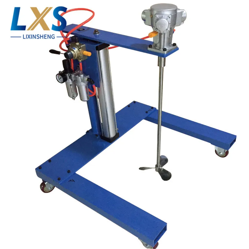 

250L Air Driven U-shaped Four Wheels Pneumatic Lifting Paint Dissolver Mixer,Paint Mixing Agitator