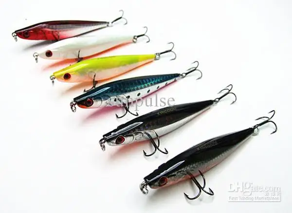  11g/8.5cm Two Sizes Six Colors new fishing baits hard plastic bait fishing tackle VMC hook All swim