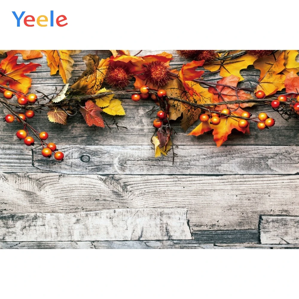 

Yeele Autumn Maple Leaves Wood Board Nature Scene Baby Photo Backgrounds Custom Vinyl Photography Backdrops For Photo Studio