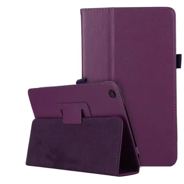 Для huawei Mediapad T3 8,0 KOB-W09 KOB-L09 " дюймов из полиуретана формата Фолио Магнитная раскладной стенд кожаный чехол для крышки корпуса чехол Tablet+ ручка - Цвет: Фиолетовый