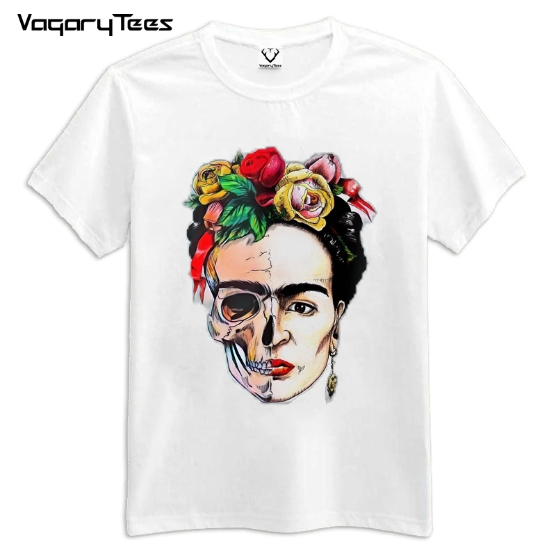 

Legendary female painter Skull design t shirt men new white casual plus size tshirt homme short sleeve Tshirt