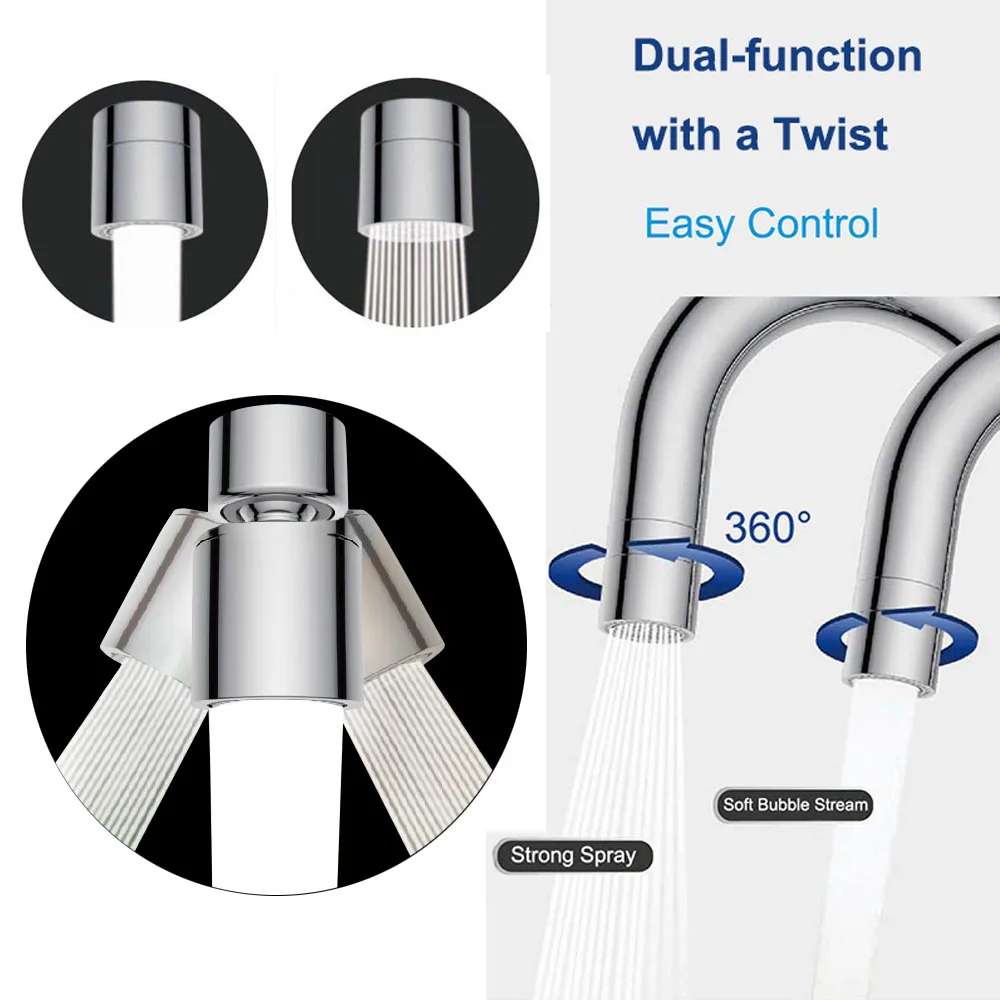 Dual Function 2 Flow Water Saving Faucet Aerator Tap Aerator