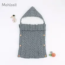 Детская зимняя утепленная Сумка-комбинезон для новорожденных, вязаное одеяло для новорожденных, супер мягкая сумка-комбинезон для От 0 до 1 года