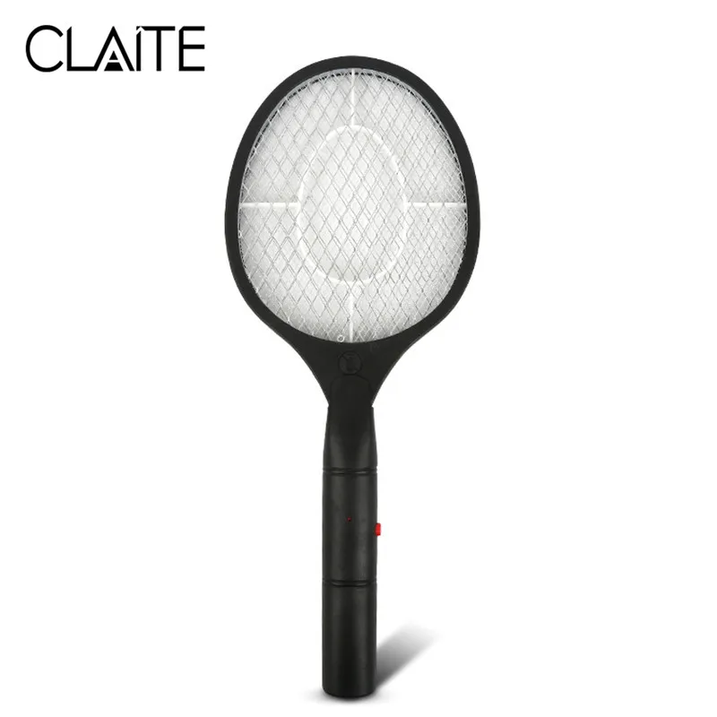 

CLAITE 2 AA Batteries Operated Hand Racket Electric Mosquito Swatter Insect Pest Bug Fly Mosquito Zapper Swatter for Home Garden