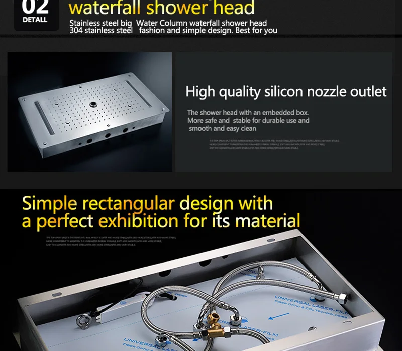 Embed Ceiling Rainfall Showers Set Massage Spray Led Electric Power Bathroom 5 Way Conceal Install Thermostatic Shower Faucets  (29)
